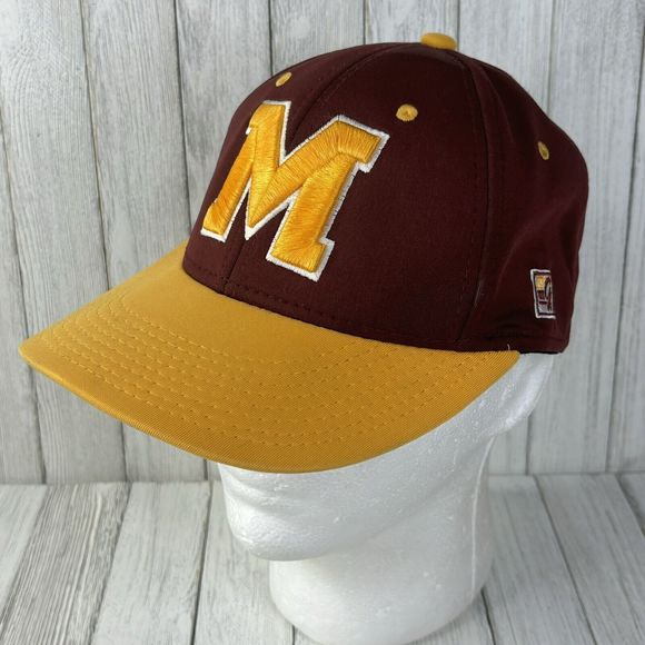 Vintage Midwestern State Mustangs Hat Cap Red Yellow Collegiate‎ THE GAME Small - Picture 1 of 16